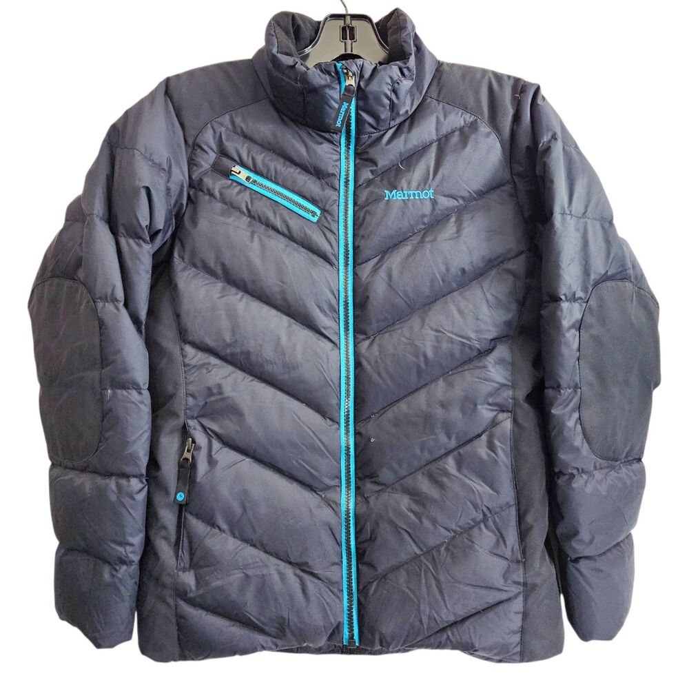 MARMOT Jacket YOUTH Girls Large Black Puffer Down 650 FILL Feather *NO HOODIE*